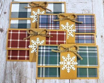 Juego de 4 tarjeteros navideños hechos a mano - Cuadros tradicionales