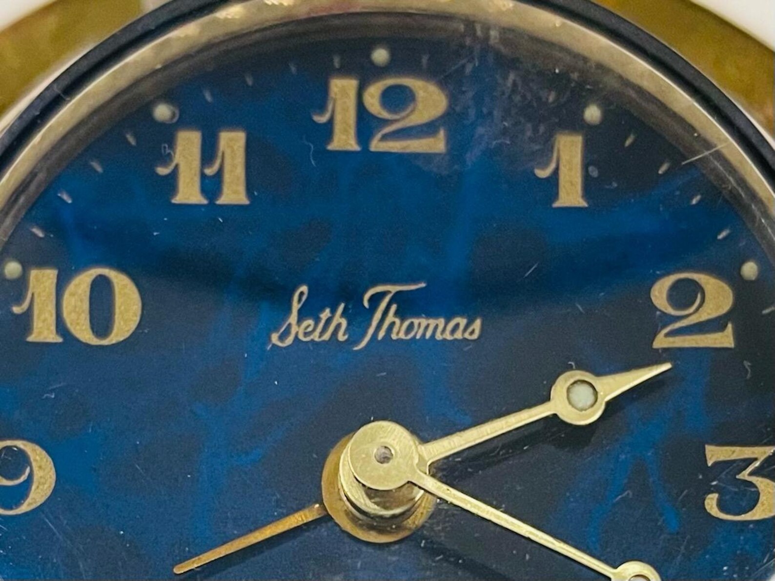 Seth Thomas Germany Blue Dial Travel Clock Hand Winding Etsy