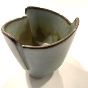 Frankoma 39 Green Vintage Footed Pottery Planter Marked In Relief