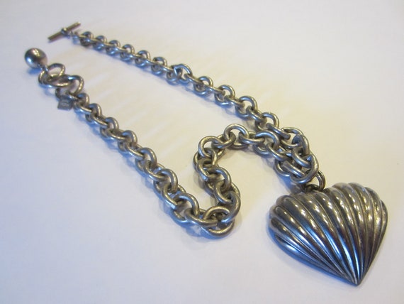 Anne Klein Heart Pendant Chain Silver Metal Neckl… - image 8