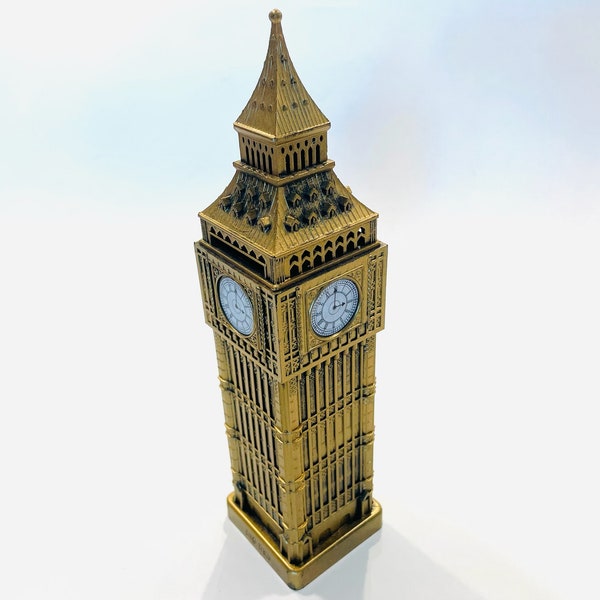 London City Big Ben Monumental Golden Statue Architectural Bank