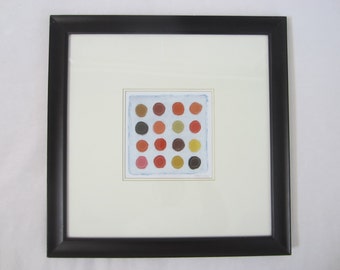 Esther Wragg Circles Contemporary Graphic Signed Abstract Framed Gouache