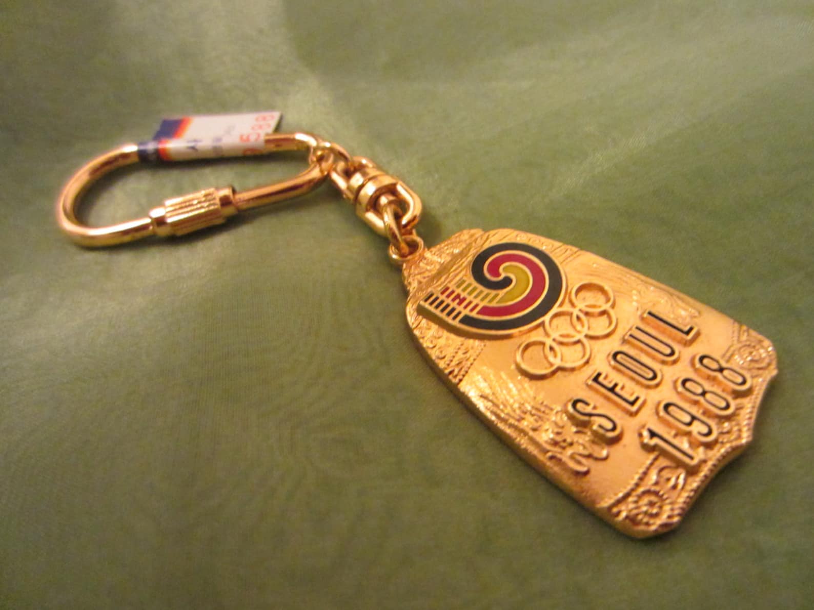 Commemorative Olympic Golden Key Ring With Enameling Symbol Etsy
