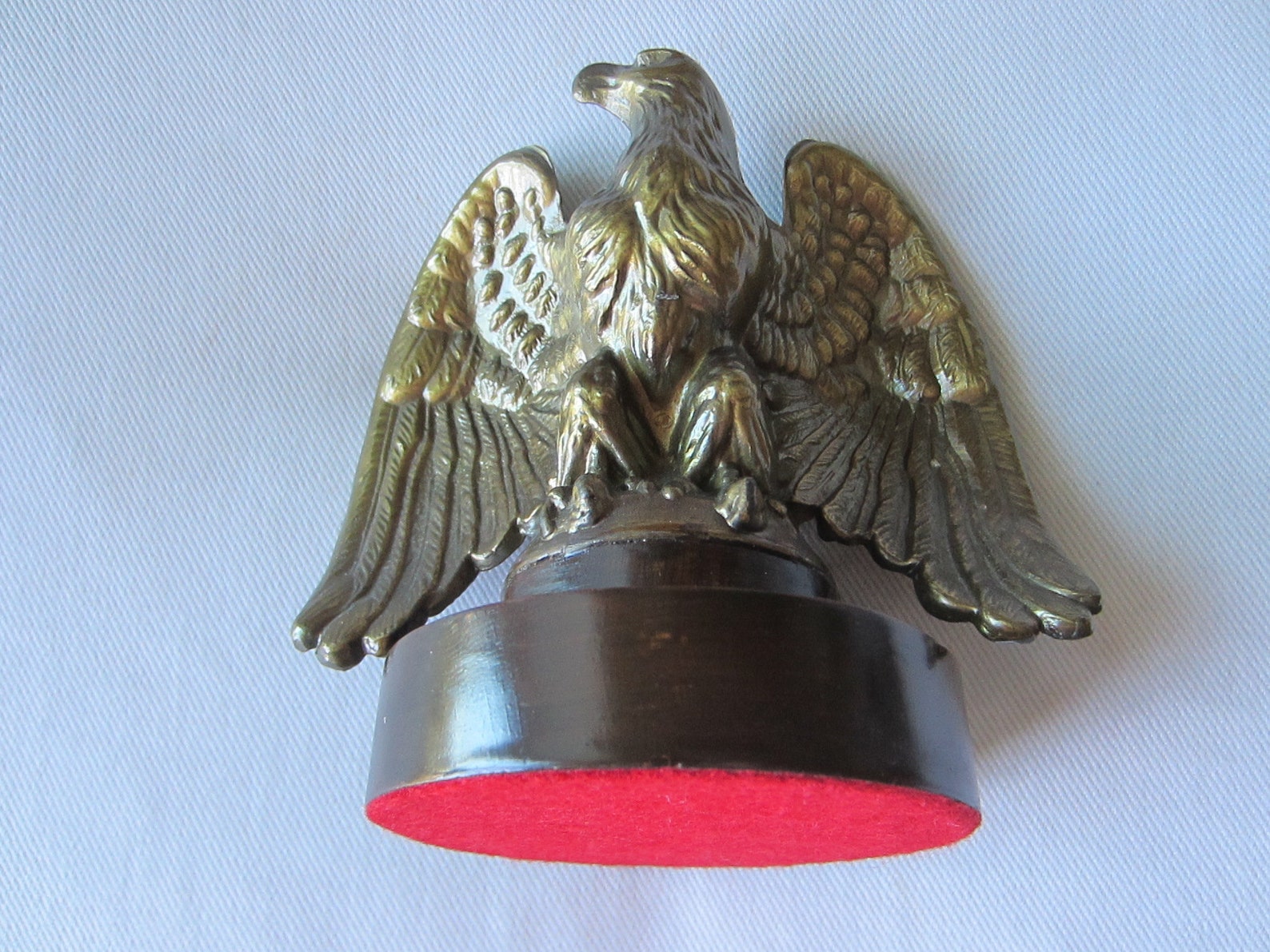 Bronze Eagle Candle Holder Circular Mahogany Stand Etsy