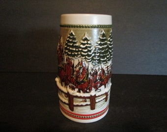1984 Budweiser "Covered Bridge" Holiday Stein