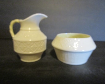 4th Mark Belleek Creamer & Open Sugar Bowl set