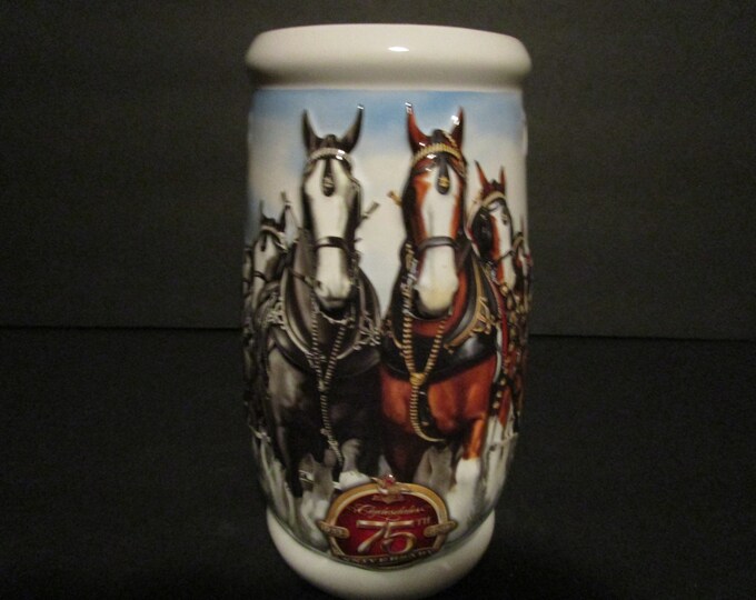 2008 Budweiser "75 Proud Years of Tradition" Holiday Stein
