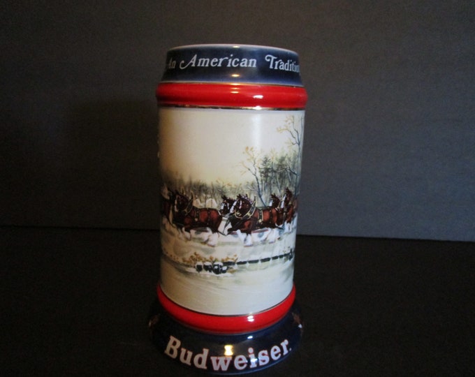 1990 Budweiser "An American Tradition" Holiday Stein
