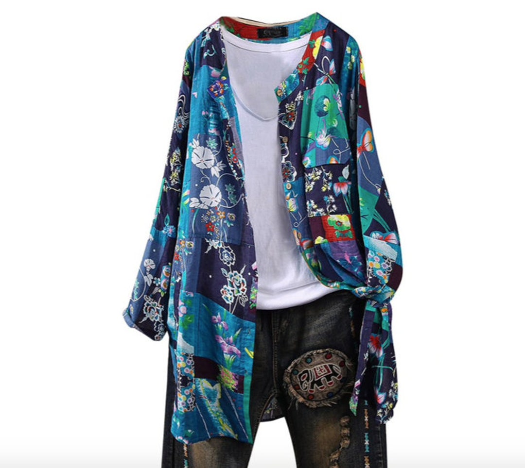 Cotton Kimono Cover Ups, Unique Pattern Cover Ups Cardigan, Kimono Summer Jacket, Clothing Boho