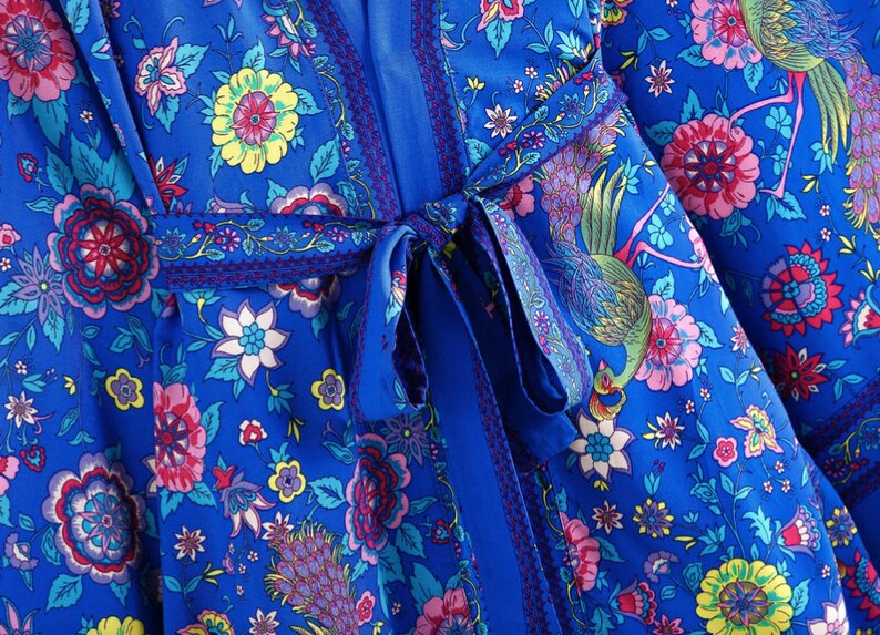 Blue Peacock Reversible Kimono