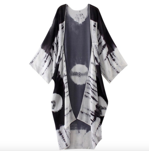 Black Shibori Pattern Cardigan Available in 3 Colors Kimono - Etsy