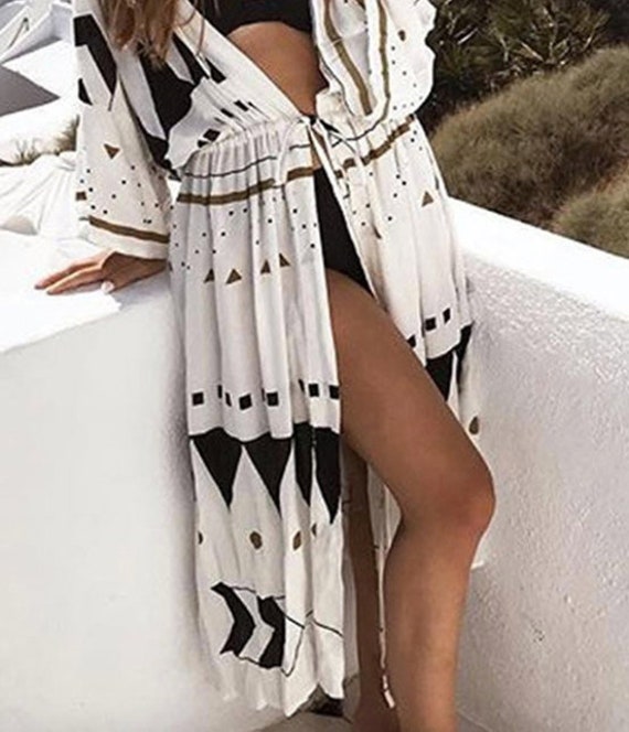 White beach top kimono uk
