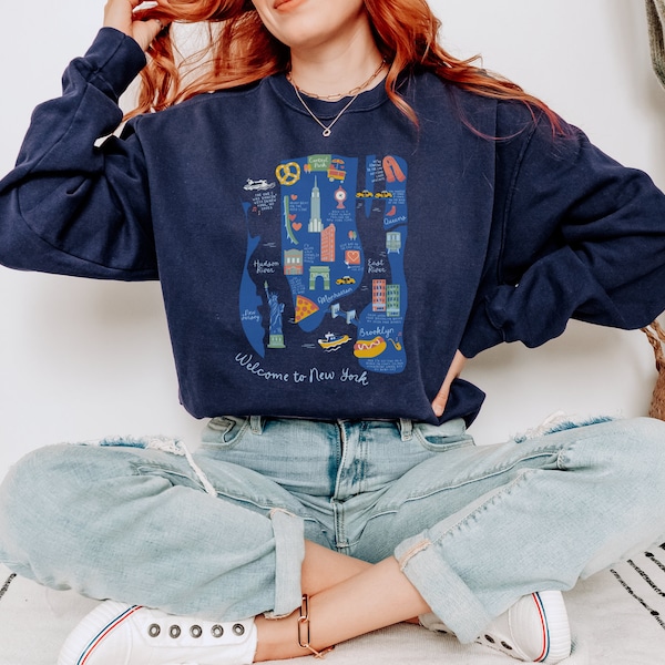 Miss Americana New York City Lyrical Crewneck with references to Cornelia Street, New Years Day, Welcome to New York, All Too Well