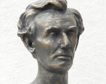 Antique Bust - Replica - Abraham Lincoln - 3D printed - finished in bronze