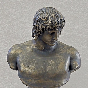 Antique Portrait Bust - Replica - Antinous - 3D printed - finished in bronze