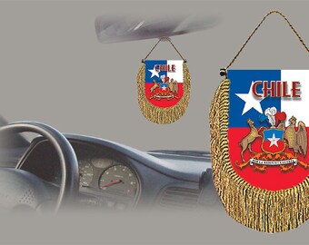 Chile rear view mirror world flag car banner pennant