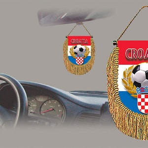 Croatia soccer 2022 rear view mirror car banner pennant