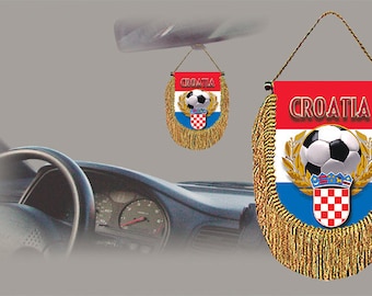 Croatia soccer 2022 rear view mirror car banner pennant