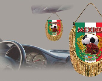 Mexico soccer 2022 rear view mirror car banner pennant
