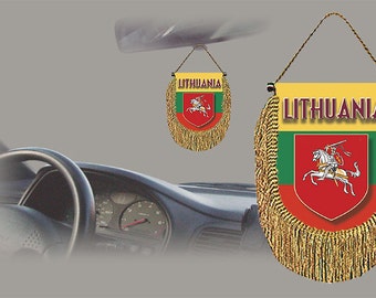 Lithuania rear view mirror world flag car banner pennant