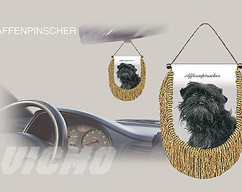 Affenpinscher dog rear view mirror car banner pennant