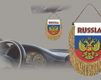 Russia rear view mirror world flag car banner pennant