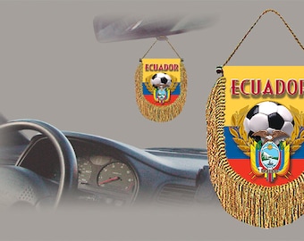 Ecuador soccer 2022 rear view mirror car banner pennant