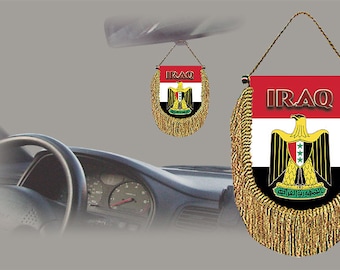 Iraq rear view mirror world flag car banner pennant