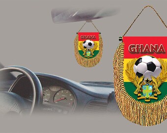 Ghana soccer 2022 rear view mirror car banner pennant