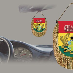 Ghana rear view mirror world flag car banner pennant