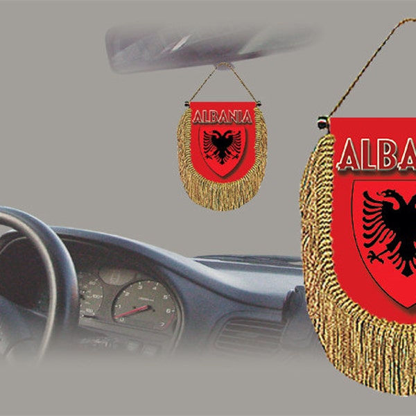 Albania rear view mirror world flag car banner pennant