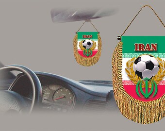 Iran soccer 2022 rear view mirror car banner pennant