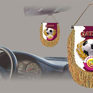 Qatar soccer 2022 rear view mirror car banner pennant