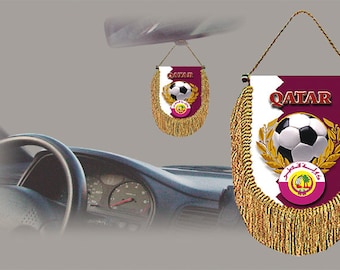 Qatar soccer 2022 rear view mirror car banner pennant
