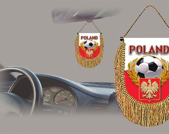 Poland soccer 2022 rear view mirror car banner pennant
