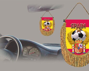 Spain soccer 2022 rear view mirror car banner pennant