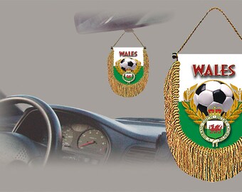 Wales soccer 2022 rear view mirror car banner pennant
