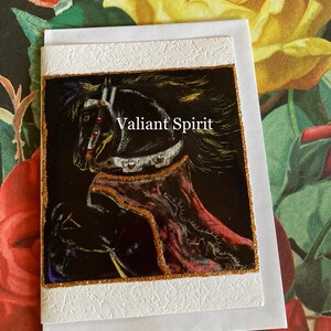 VALIANT SPIRIT - Verschönerte friesische Grußkarte mit weißem, roten oder goldenen Umschlag 10 cm x 15 cm