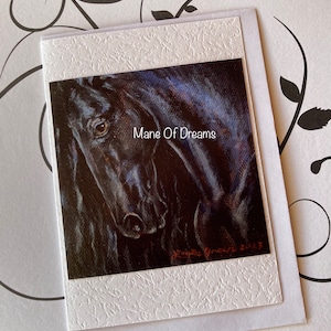 MANE OF DREAMS - Tarjeta de felicitación blanca en blanco con sobre blanco
