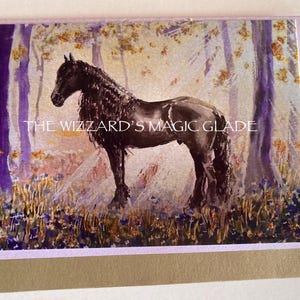 The MAGIC GLADE - verzierte Blankokarte auf fliederfarbenem Papier mit Goldumschlag 10 x 15 cm