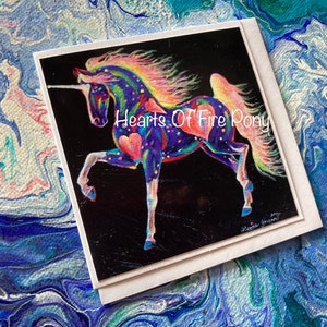 HEARTS Of FIRE PONY - ミニノートカードと封筒 4” x 4”