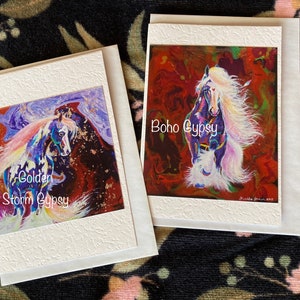 BOHO GYPSIES - Paquete de 2 tarjetas de felicitación blancas en blanco con sobres blancos