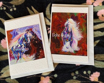 BOHO GYPSIES - 2 pack Blank white greeting cards with white envelopes