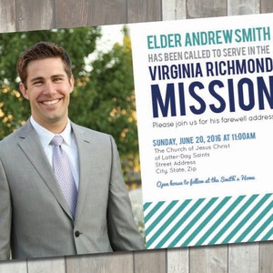 Missionaire aankondiging Card | Afdrukbare LDS ouderling Missionary aankondigingen | Afscheid uitnodiging | Mormon Missionary adreskaart
