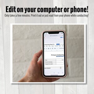 LDS Primary Conducting Sheet Template | Google Docs Primary Conducting ...