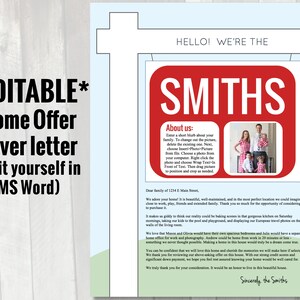 EDITABLE Home offer letter / Carta de presentación personalizable para oferta de compra de vivienda / Home Buyer ofrecen carta con foto / Carta al vendedor