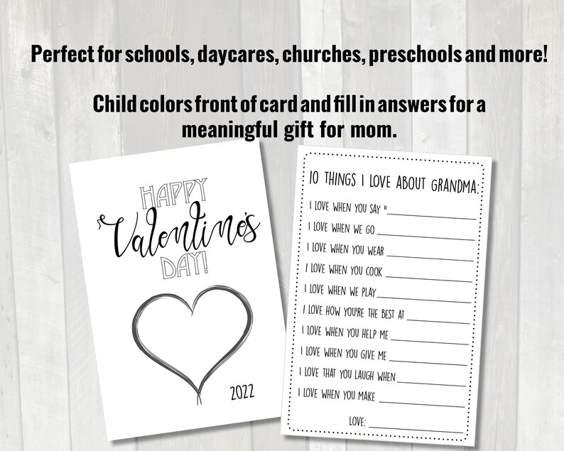 Valentine's Day Card for Grandma Printable Grandma - Etsy