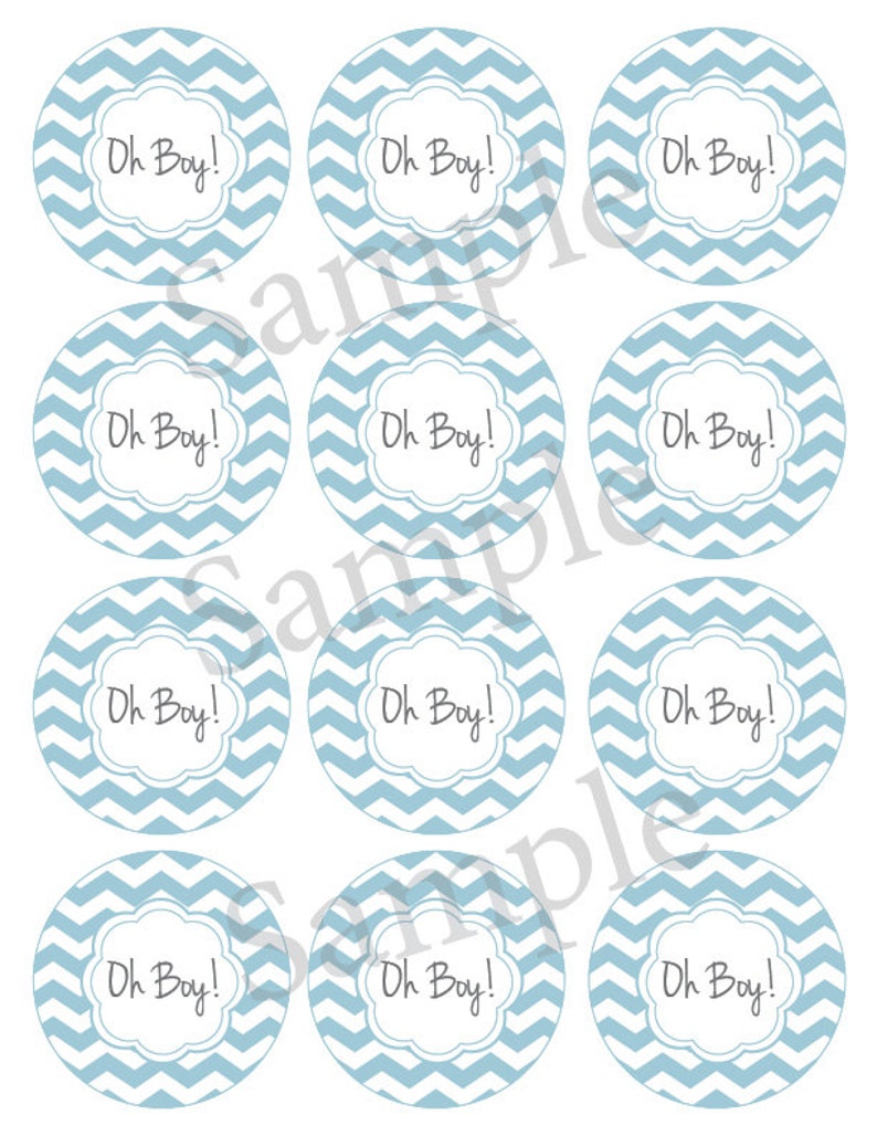 Printable Baby Shower Mason Jar Label PDF for Boy Chevron Oh Etsy