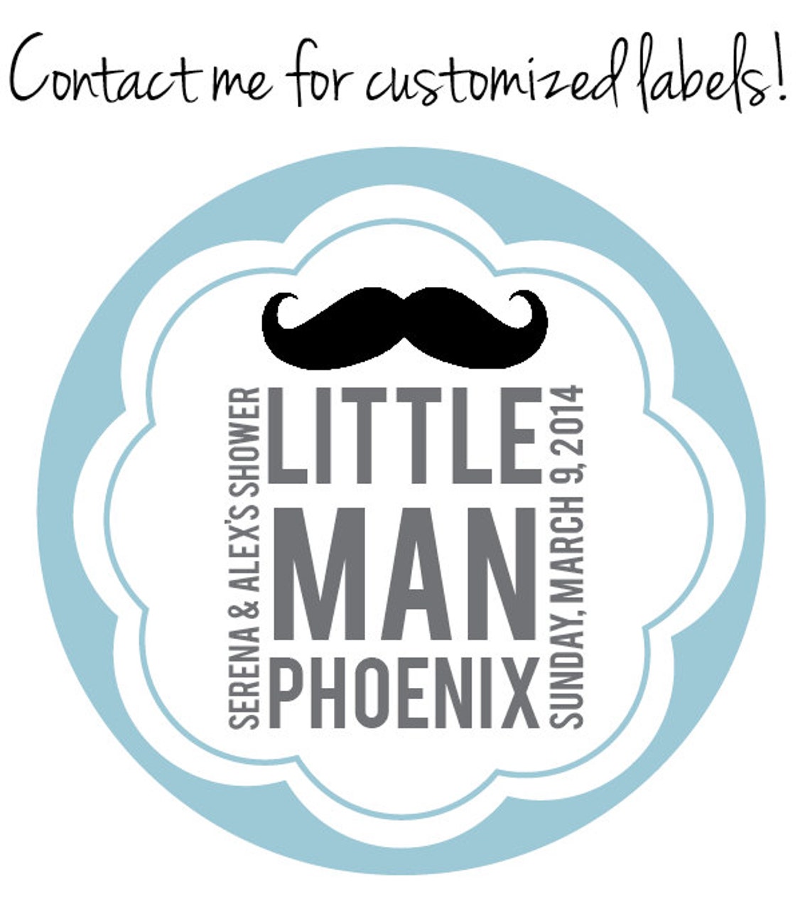 Printable Baby Shower Mason Jar Label PDF for Boy Little Man - Etsy