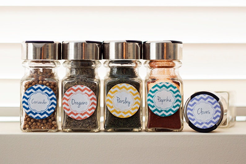 printable pdf chevron spice labels for lids or spice jars etsy